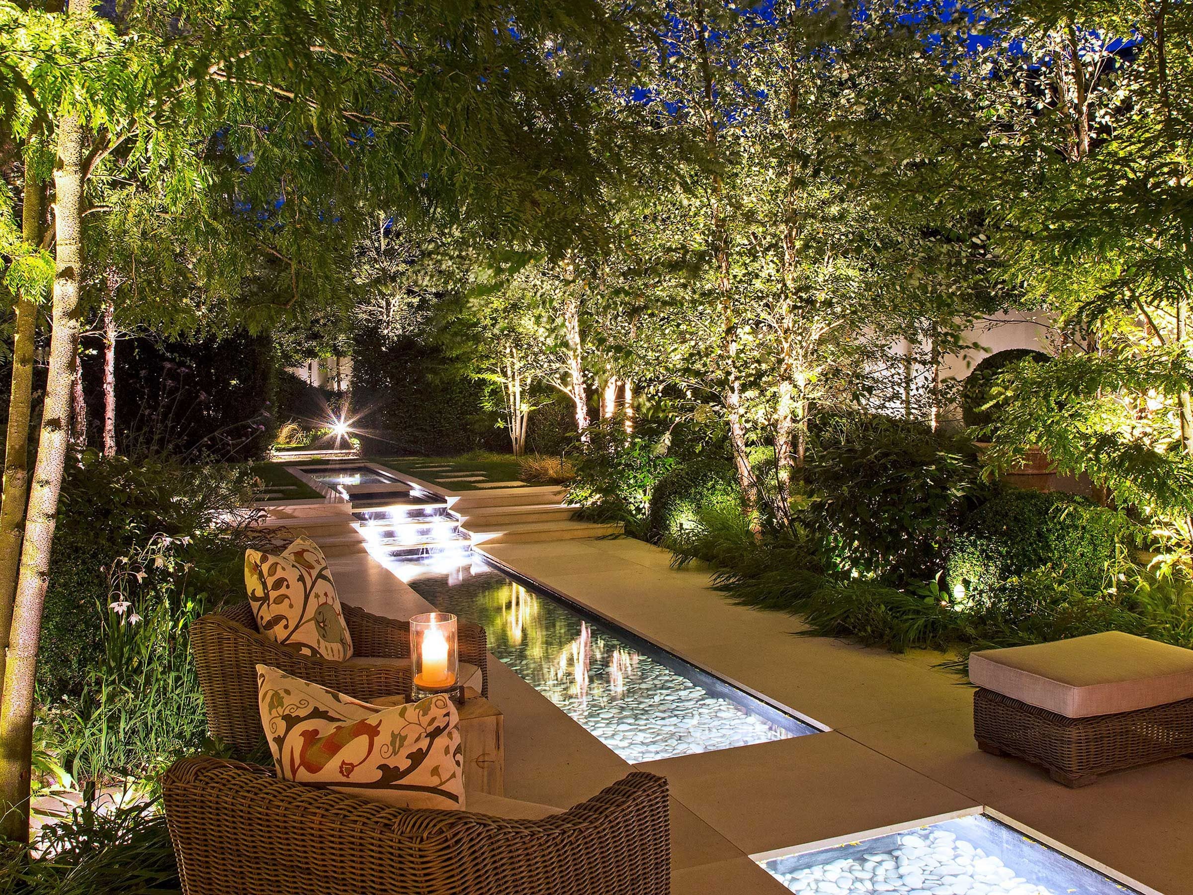 Garden Lighting at Dusk